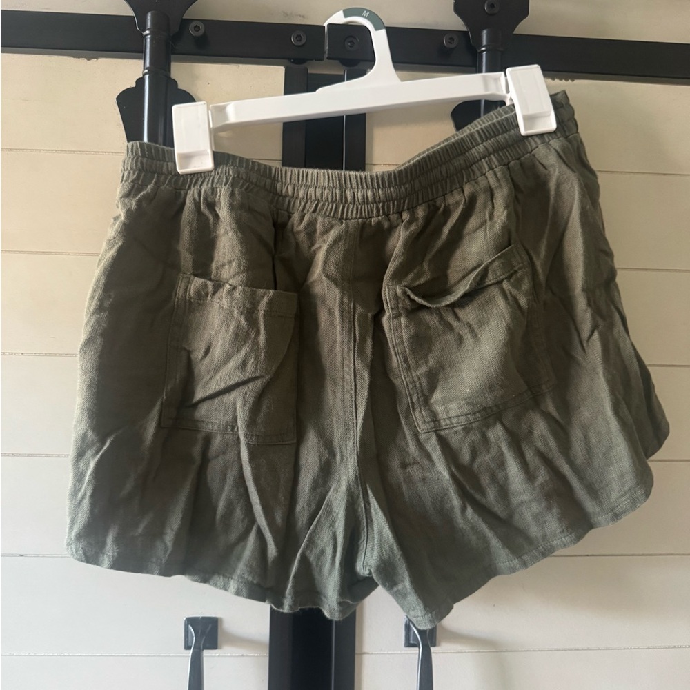 Universal Thread Olive Green Drawstring Linen-Ble… - image 2